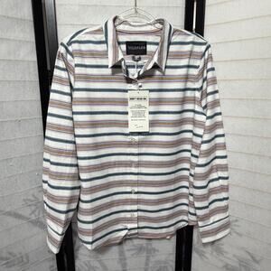 Wildfang Essential Flannel Button Up Shirt Mens Medium Stripe Cotton Boho Skater